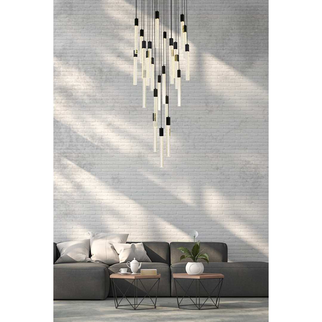 Weston 25 Light 42" Wide LED Crystal Multi Light Pendant with Clear Crystal Accents
