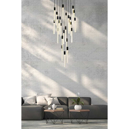 Weston 25 Light 42" Wide LED Crystal Multi Light Pendant with Clear Crystal Accents
