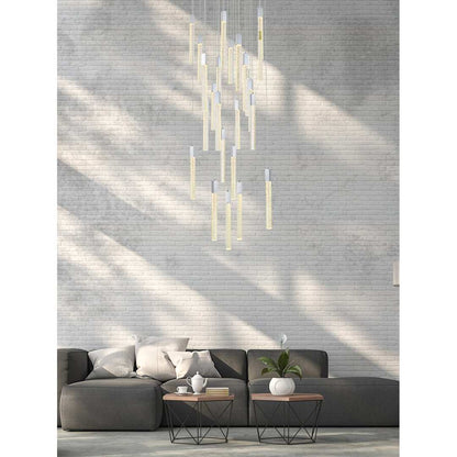 Weston 25 Light 42" Wide LED Crystal Multi Light Pendant with Clear Crystal Accents