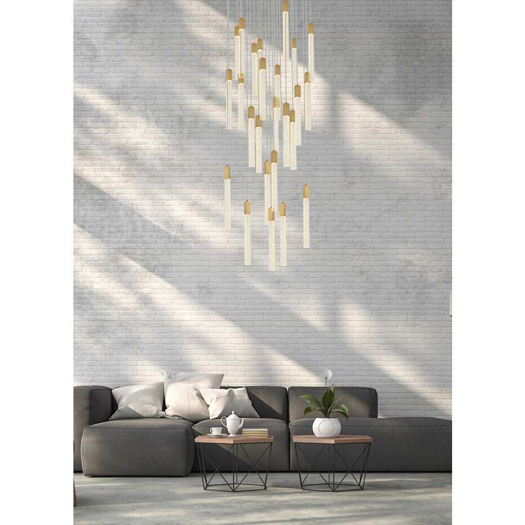 Weston 25 Light 42" Wide LED Crystal Multi Light Pendant with Clear Crystal Accents