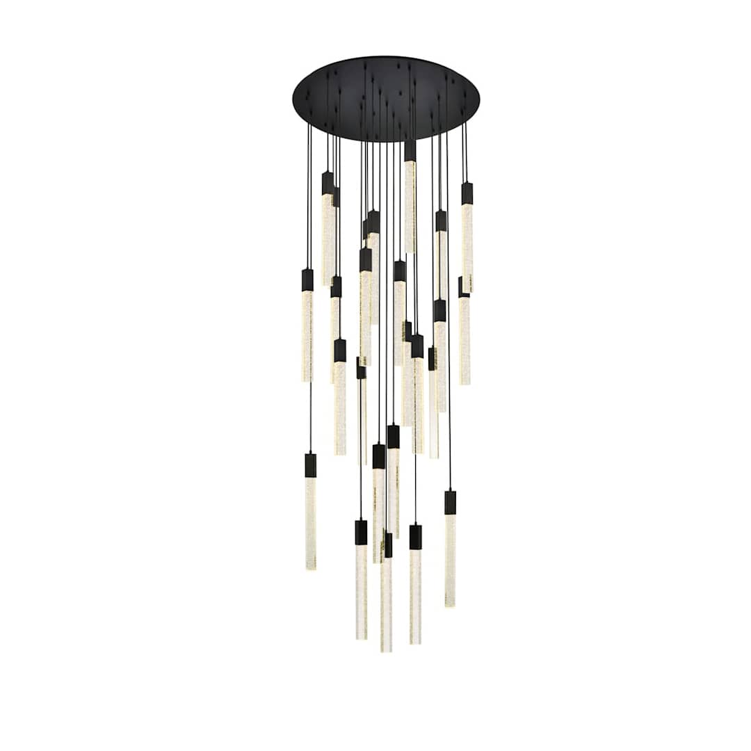 Weston 25 Light 42" Wide LED Crystal Multi Light Pendant with Clear Crystal Accents