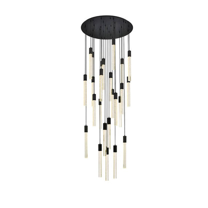 Weston 25 Light 42" Wide LED Crystal Multi Light Pendant with Clear Crystal Accents