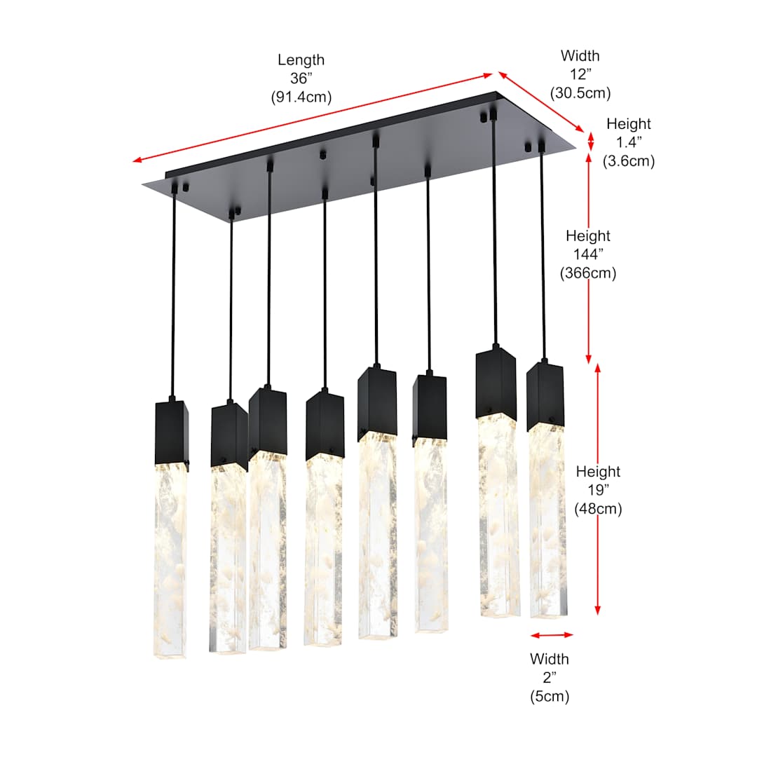 Aurora 36" Wide Crystal Linear Pendant