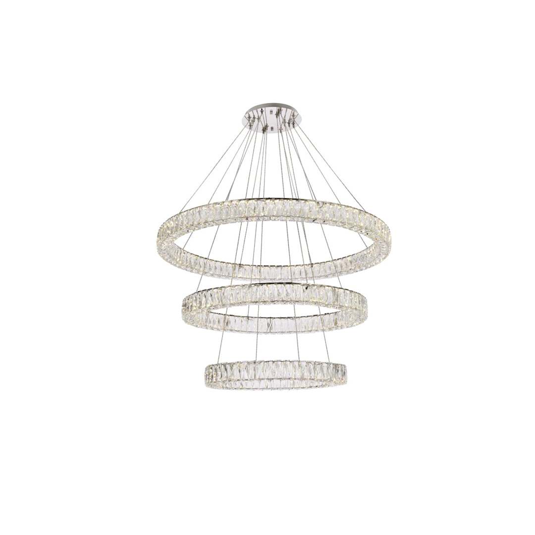 Monroe 41" Wide LED Crystal Ring Chandelier with Clear Crystal Accents