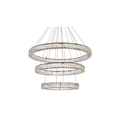 Monroe 41" Wide LED Crystal Ring Chandelier with Clear Crystal Accents