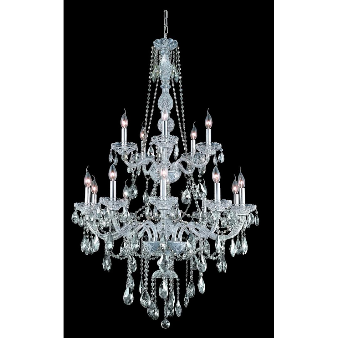 Verona 15 Light 33" Wide Crystal Chandelier with Golden Teak Royal Cut Crystals