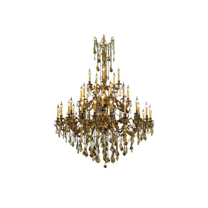 Rosalia 45 Light 54" Wide Crystal Chandelier with Golden Teak Royal Cut Crystals