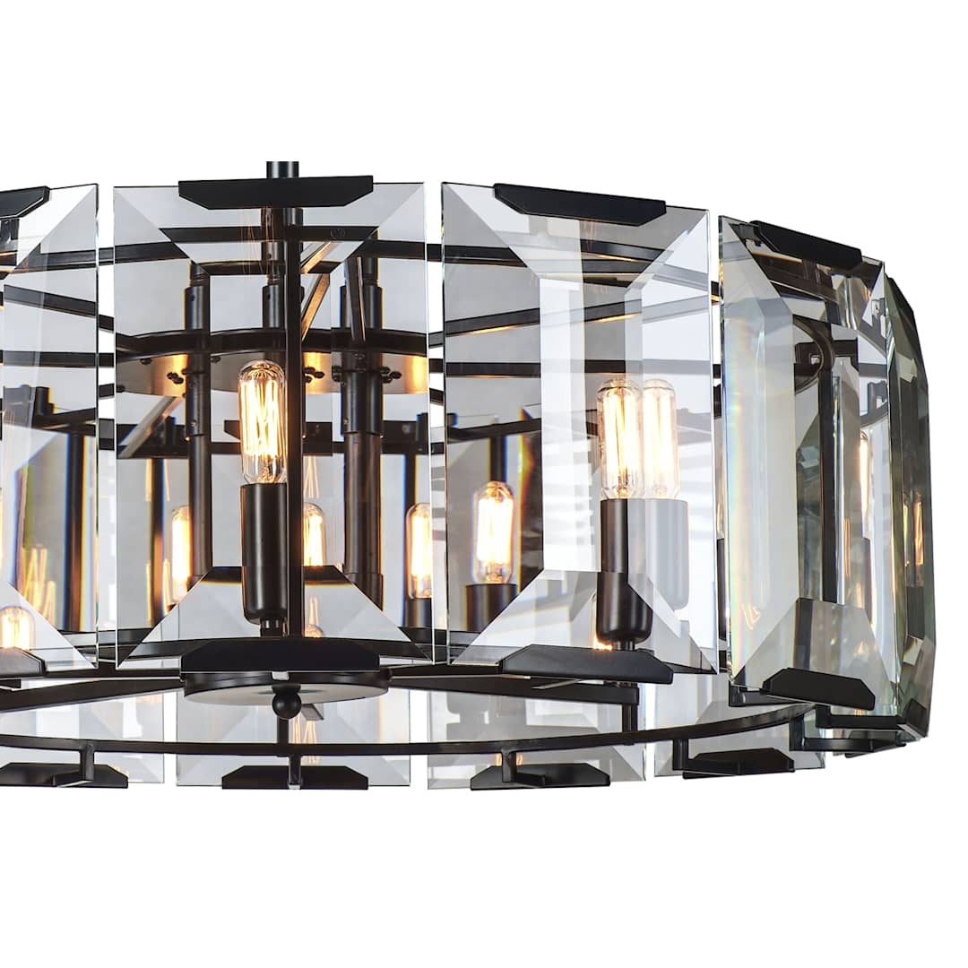 Monaco 8 Light 30" Wide Glass Chandelier with Emerald Cut Glass Panels