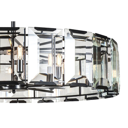 Monaco 10 Light 43" Wide Glass Chandelier with Emerald Cut Glass Panels