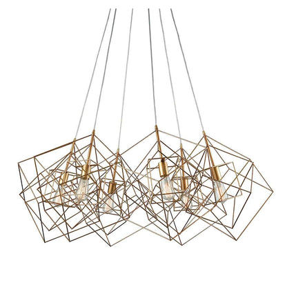 Box 6 Light 48" Wide Abstract Multi Light Pendant