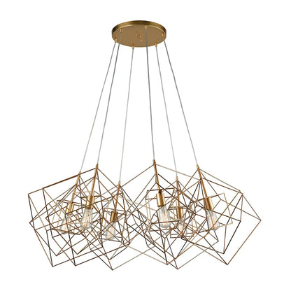 Box 6 Light 48" Wide Abstract Multi Light Pendant