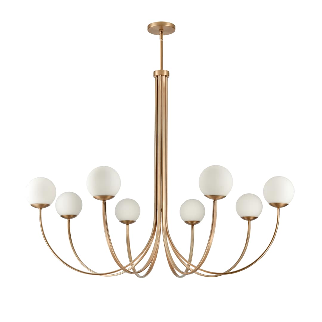 Caroline 8 Light 54" Wide Chandelier with Etched Opal Glass Shades