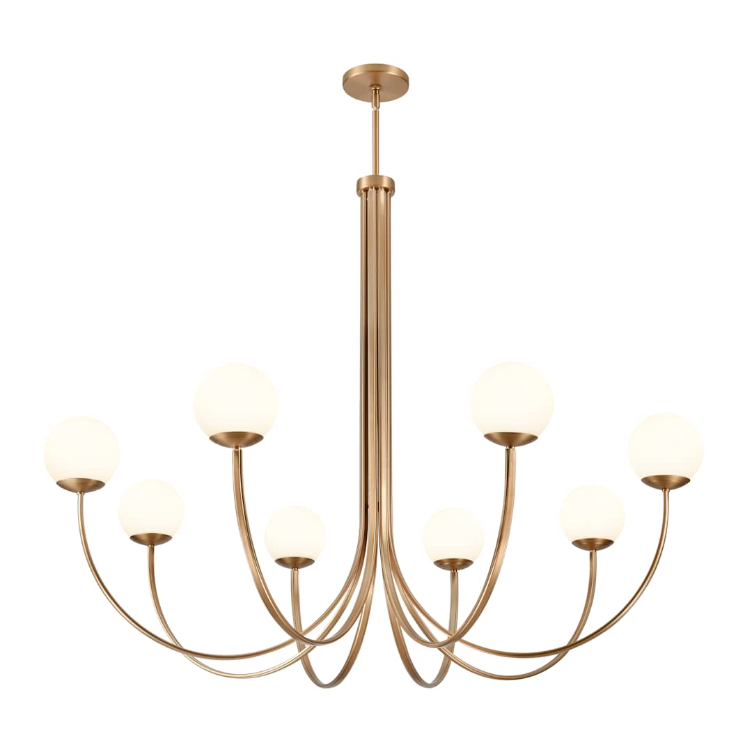 Caroline 8 Light 54" Wide Chandelier with Etched Opal Glass Shades