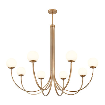 Caroline 8 Light 54" Wide Chandelier with Etched Opal Glass Shades