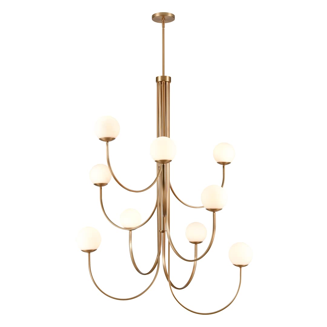 Caroline 9 Light 44" Wide Chandelier with Etched Opal Glass Shades