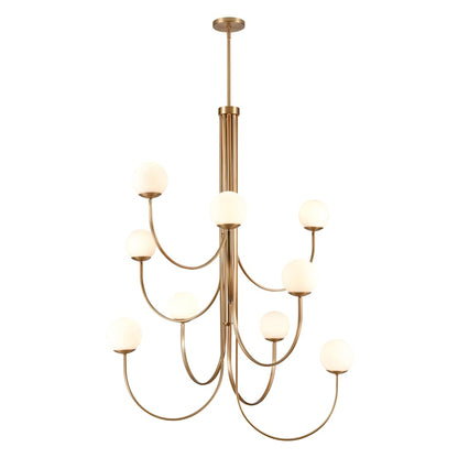 Caroline 9 Light 44" Wide Chandelier with Etched Opal Glass Shades