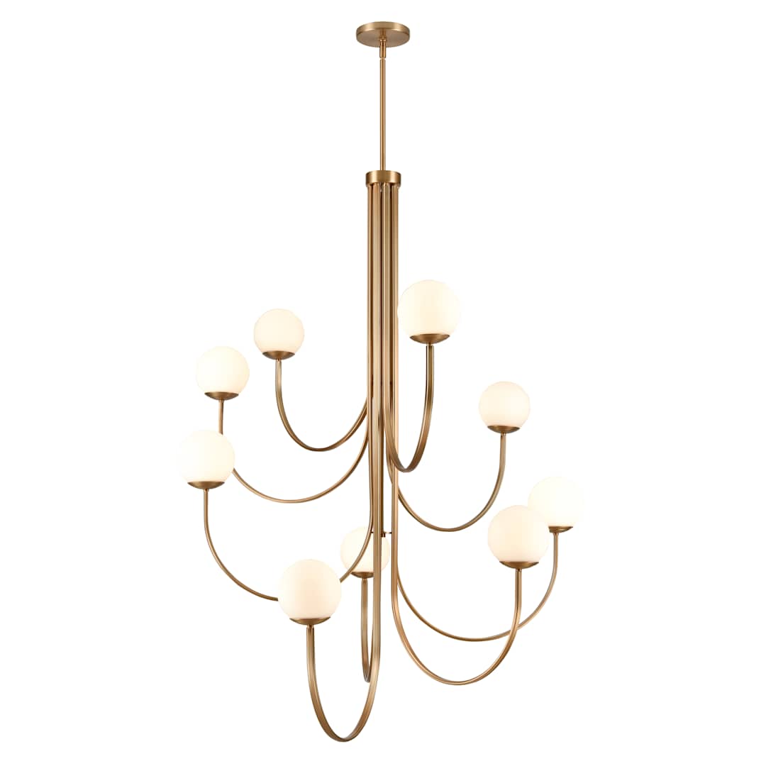 Caroline 9 Light 44" Wide Chandelier with Etched Opal Glass Shades