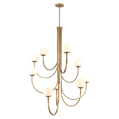 Caroline 9 Light 44" Wide Chandelier with Etched Opal Glass Shades