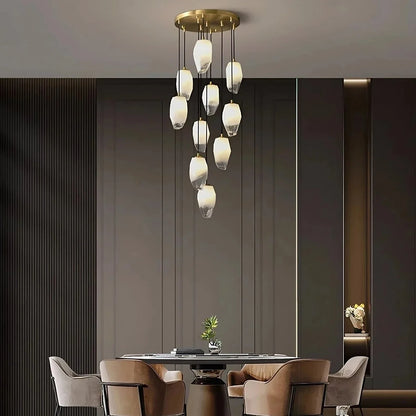 Frost Glass Pendant Foyer Chandelier