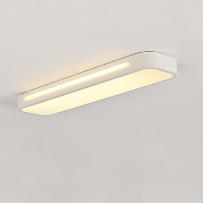 19 in. W 1-Light Long Oval LED Flush Mount Minimalist Rectangular Ceiling Light