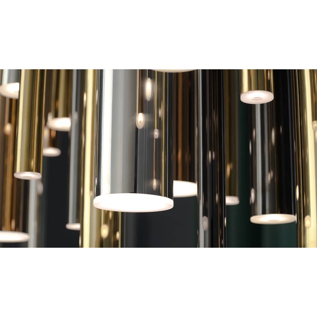 Flute 35 Light 36" Wide Multi Light LED Pendant
