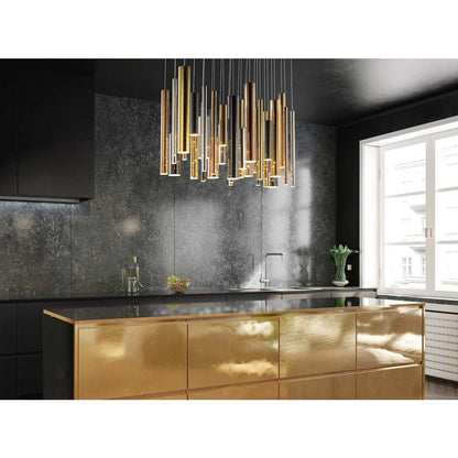 Flute 35 Light 36" Wide Multi Light LED Pendant