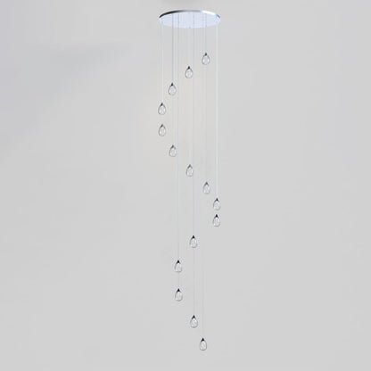 Dewdrop 34" Wide LED Multi Light Pendant with Clear Shades