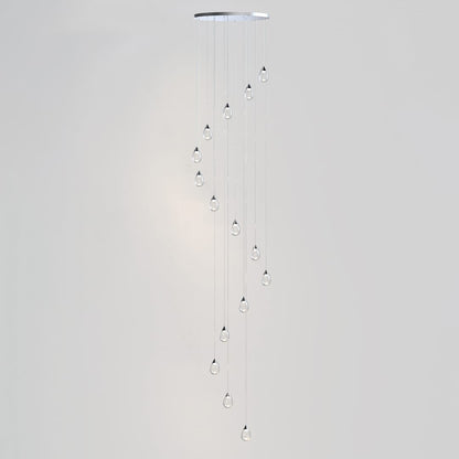 Dewdrop 34" Wide LED Multi Light Pendant with Clear Shades