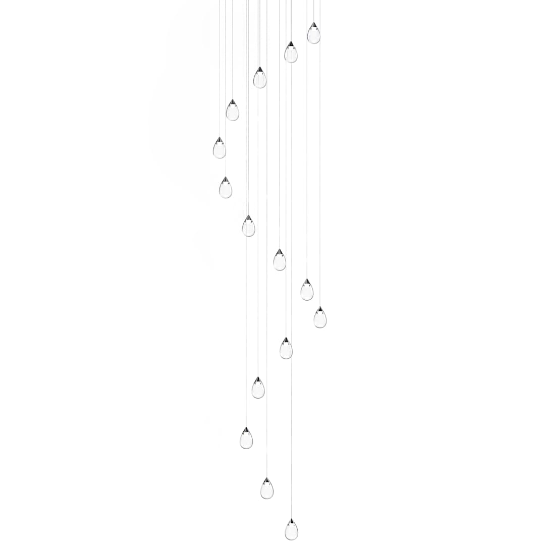 Dewdrop 34" Wide LED Multi Light Pendant with Clear Shades