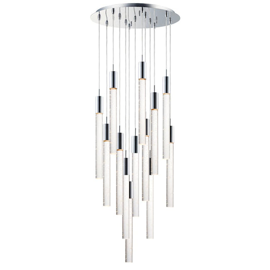 Big Fizz 20" Wide Integrated LED Multi Light Pendant with Crystal Cylinder Shades