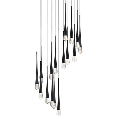 Pierce 25" Wide LED Crystal Multi Light Pendant