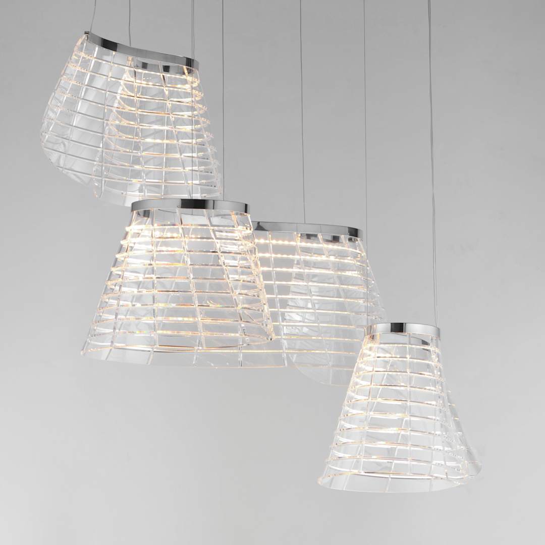 Tartan 3 Light 24" Wide LED Abstract Multi Light Pendant