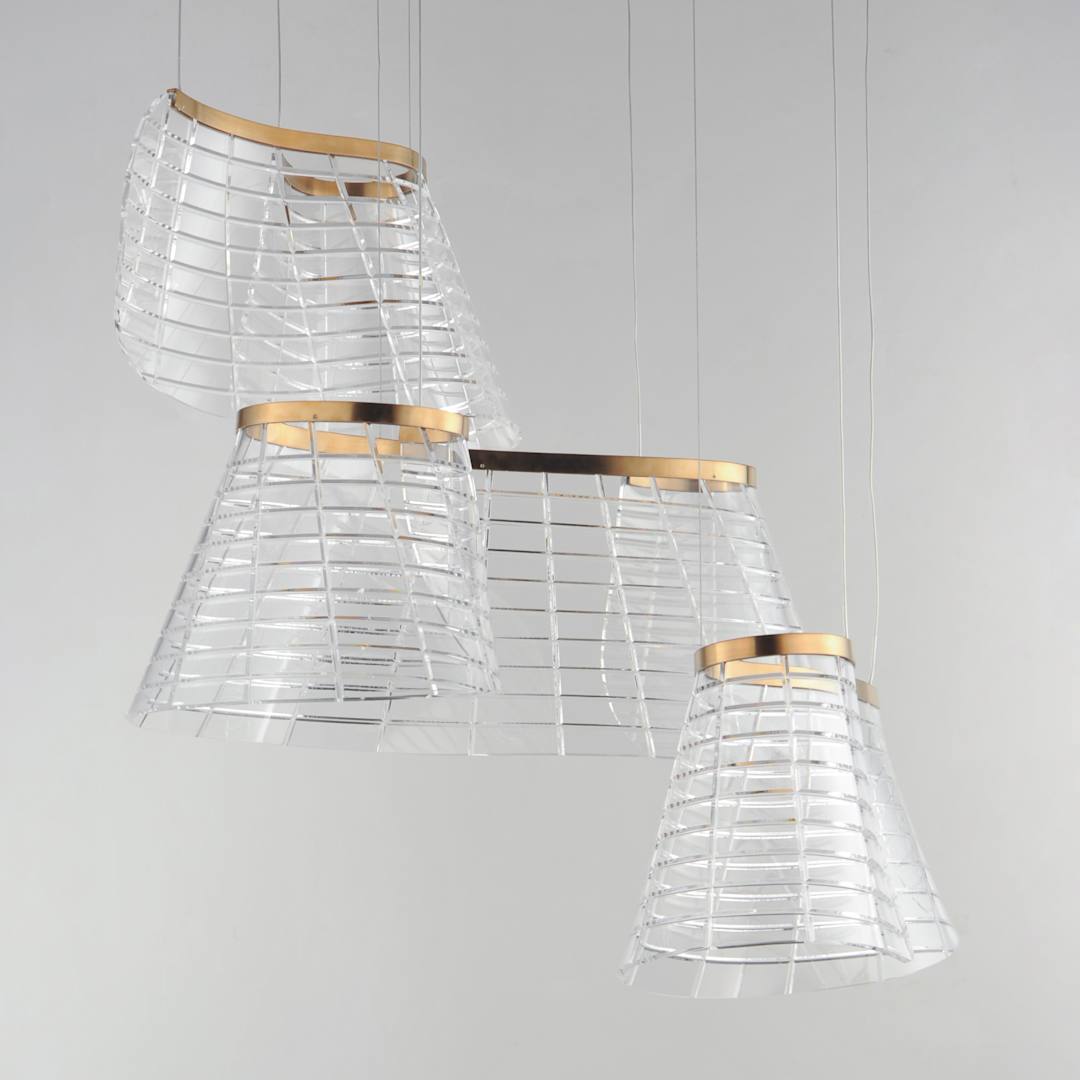 Tartan 3 Light 24" Wide LED Abstract Multi Light Pendant