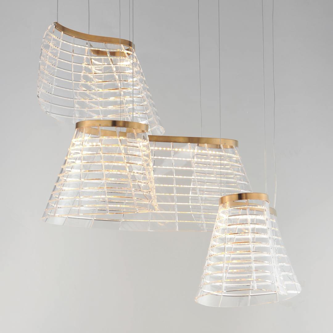 Tartan 3 Light 24" Wide LED Abstract Multi Light Pendant
