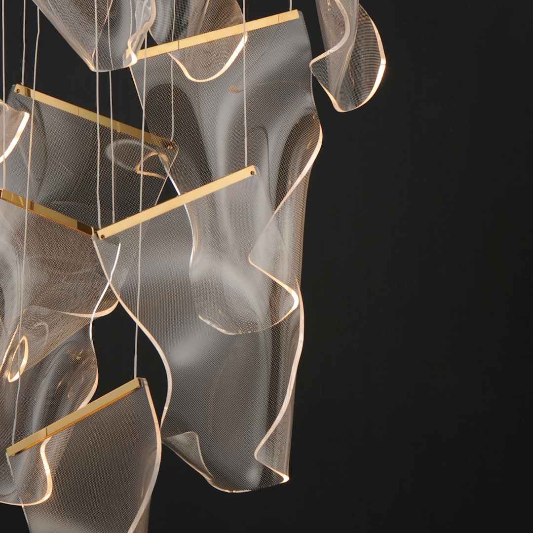 Rinkle 36" Wide LED Multi Light Abstract Pendant