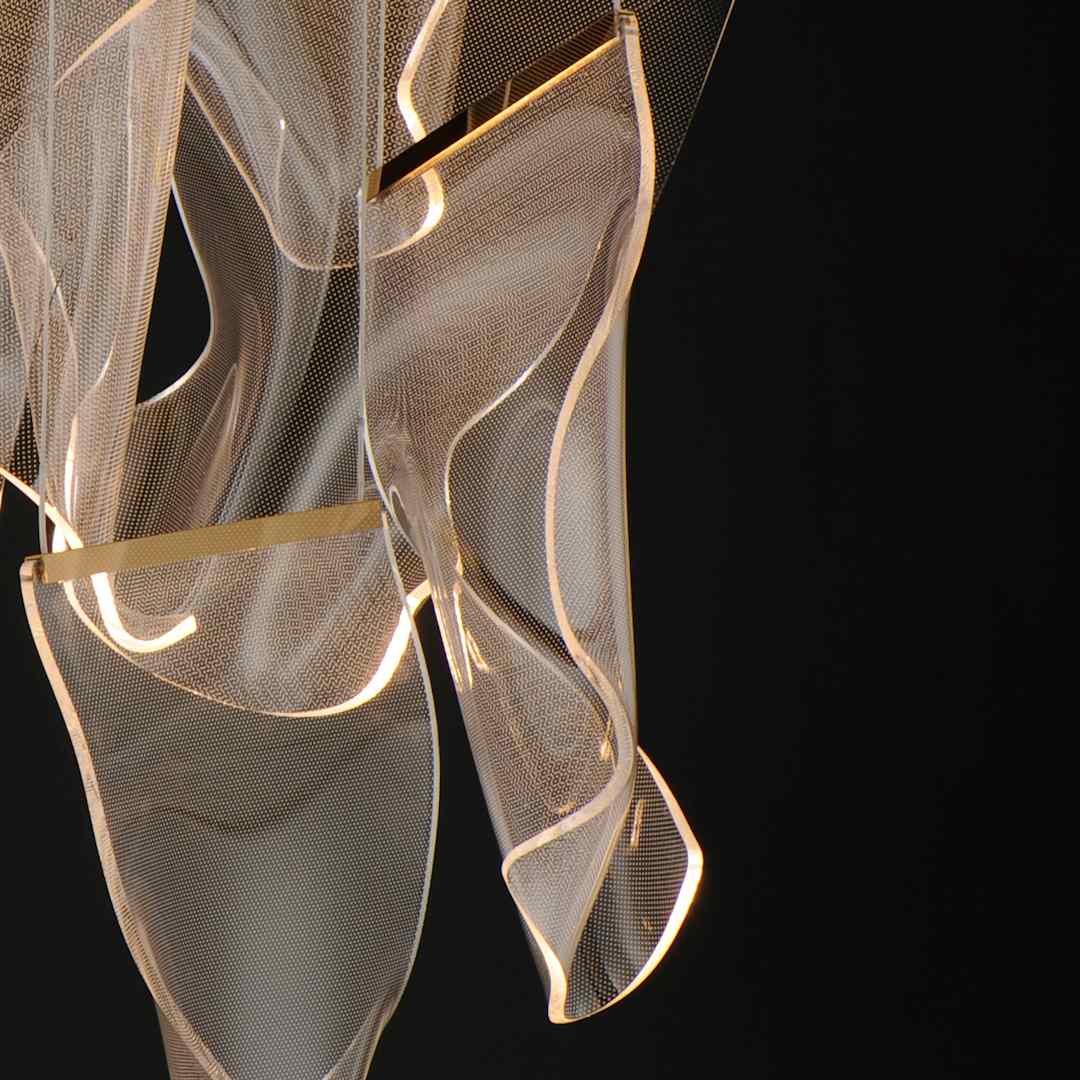 Rinkle 36" Wide LED Multi Light Abstract Pendant