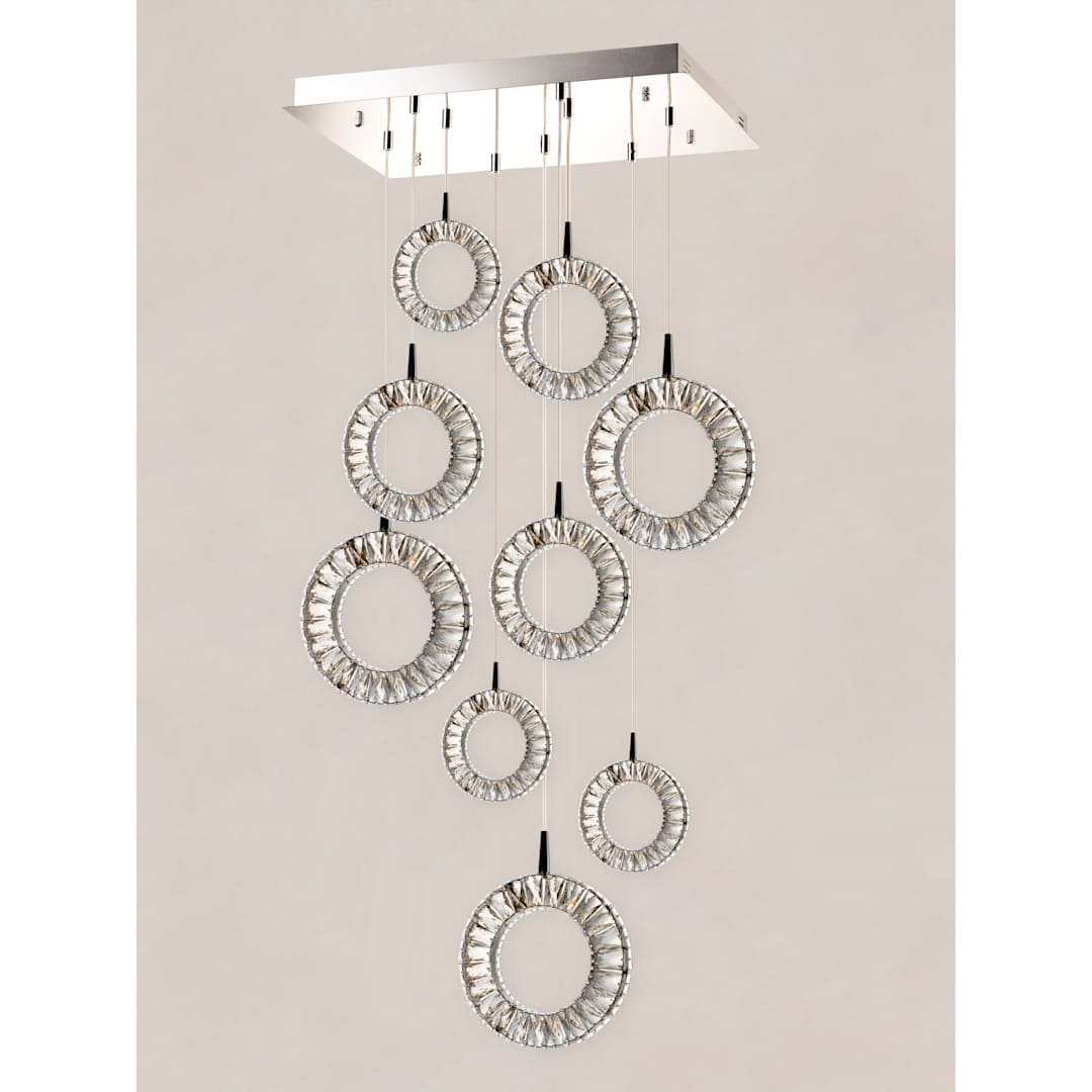 Charm 9 Light 30" Wide LED Crystal Multi Light Pendant