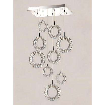 Charm 9 Light 30" Wide LED Crystal Multi Light Pendant