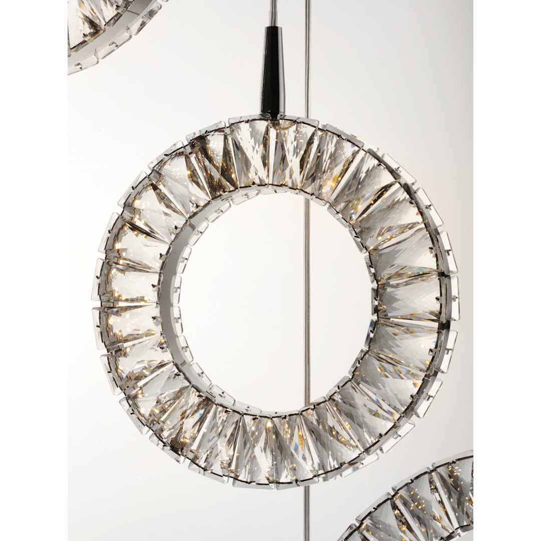 Charm 9 Light 30" Wide LED Crystal Multi Light Pendant