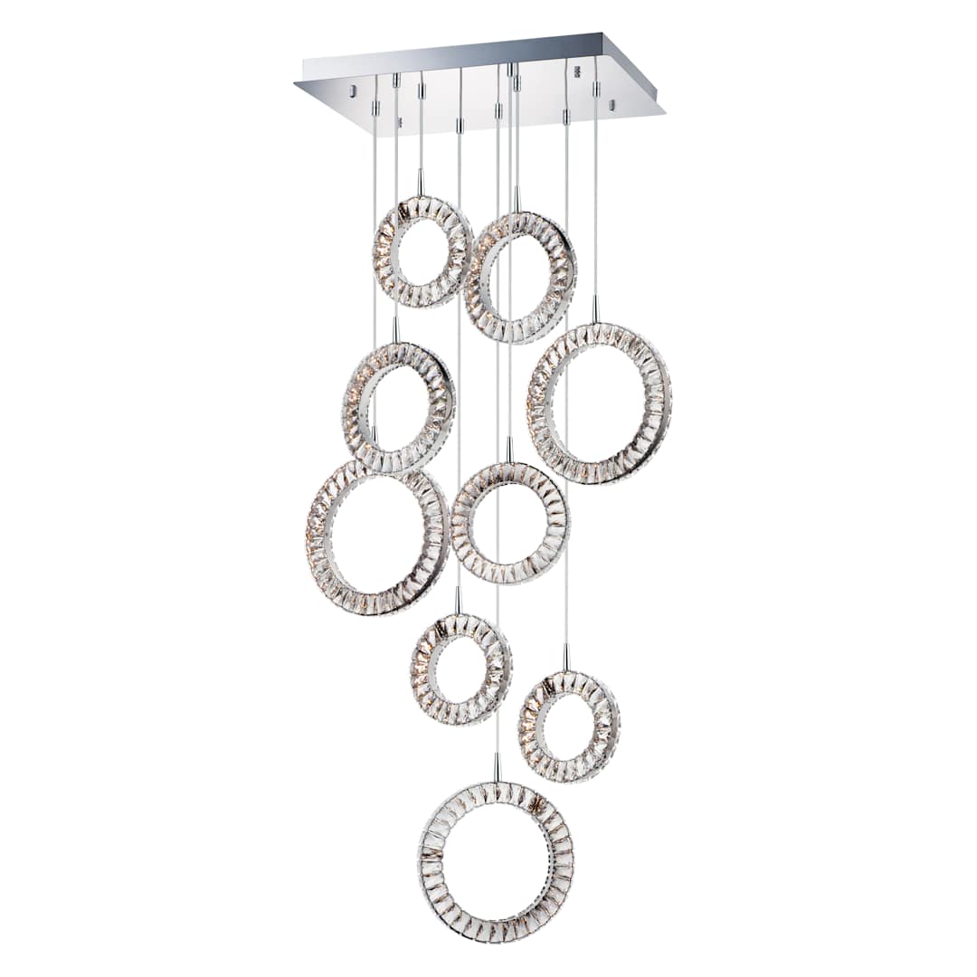 Charm 9 Light 30" Wide LED Crystal Multi Light Pendant
