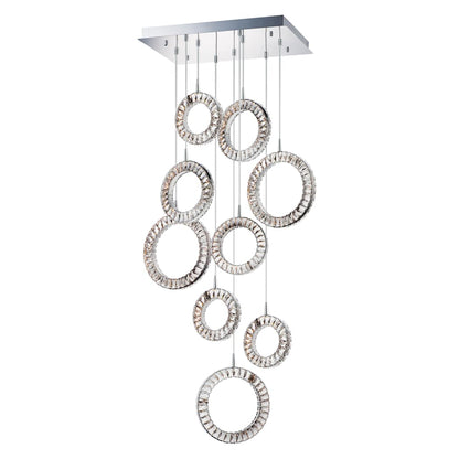 Charm 9 Light 30" Wide LED Crystal Multi Light Pendant