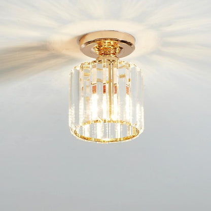 Modern Crystal Metal Industrial LED Flush Mount Ceiling Light for Hallway Entryway