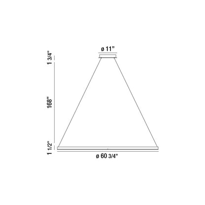 Spunto 61" Wide LED Ring Chandelier - 1 Tier