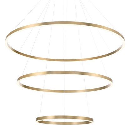 Spunto Three-Tier 61" Wide 3000K LED Ring Chandelier