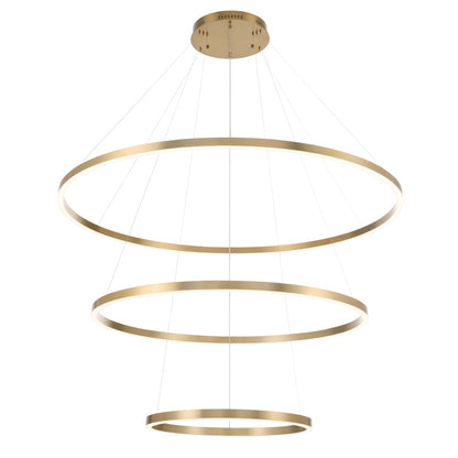 Spunto Three-Tier 61" Wide 3000K LED Ring Chandelier