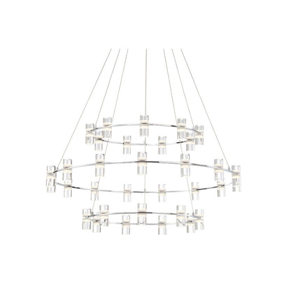 Netto 41" Wide LED 3 Tier Ring Chandelier