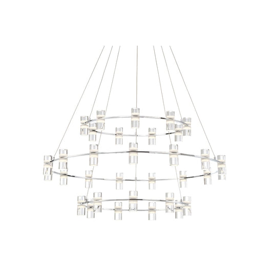 Netto 41" Wide LED 3 Tier Ring Chandelier