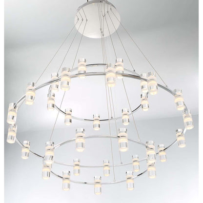 Netto 41" Wide LED 3 Tier Ring Chandelier