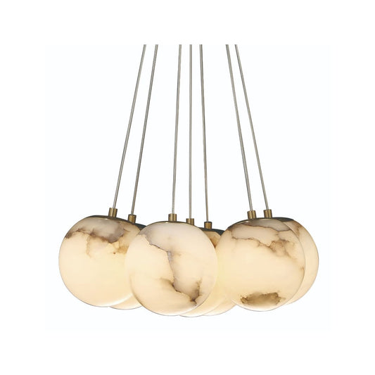 Kepler 18" Wide 3000K LED Multi Pendant with Alabaster Shades