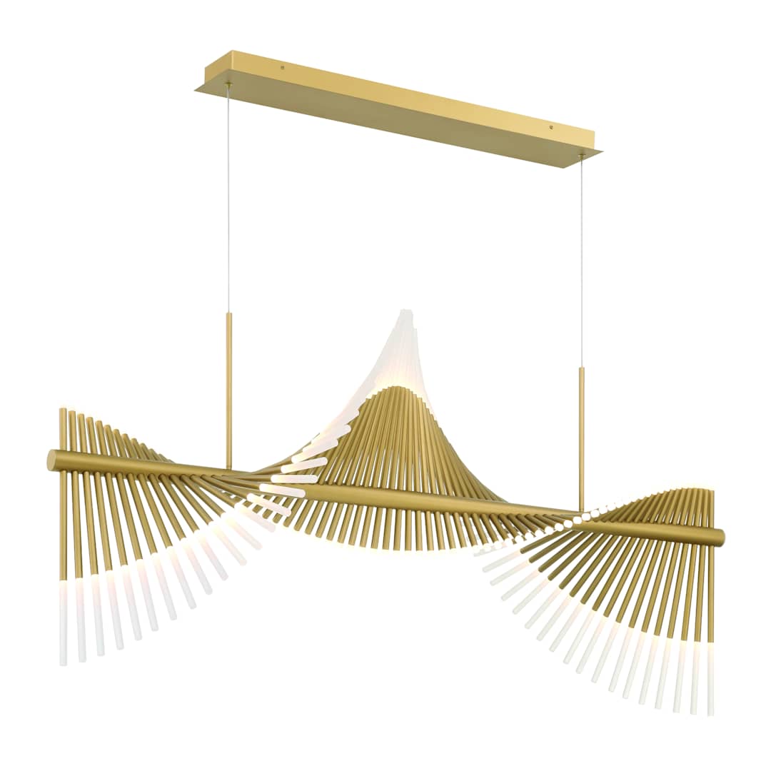 Voltik 59" Wide LED Abstract Linear Chandelier